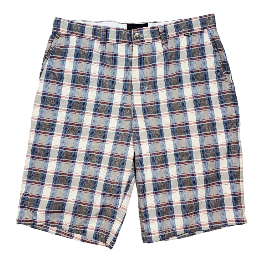 HURLEY Shorts Multicolor Plaid Casual Chino Outdoor Summer